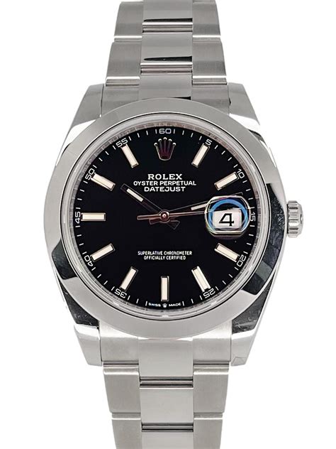 rolex datejust 2 41 black dial|Rolex Datejust 41 smooth bezel.